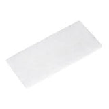 Rectangular white medical adhesive bandage pad on plain background