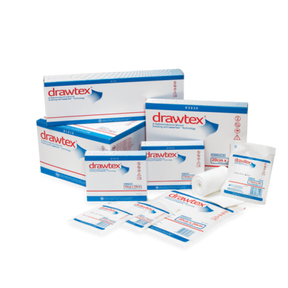 Assorted Drawtex wound dressings and bandages for advanced wound care and management