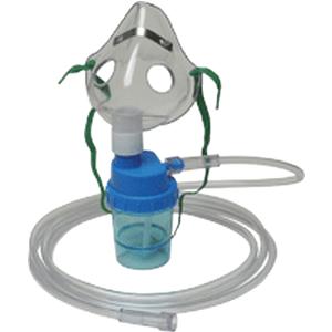Medical nebulizer mask kit with tubing and medication cup for respiratory therapy