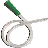 Sterile medical catheter tube with green connector for home healthcare supplies