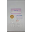 Ostomy care kit with adhesive barrier, stoma measuring card, instructions, and accessories