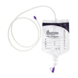 Medical enteral feeding bag with long tube, sterile medication supply, clear measuring markings