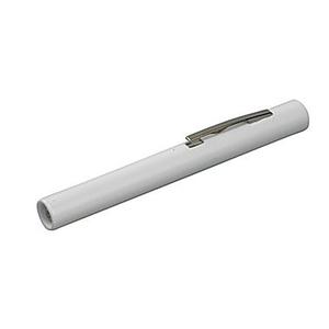 White medical penlight with metal clip for home healthcare and patient assessment