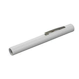 White medical penlight with metal clip for home healthcare and patient assessment