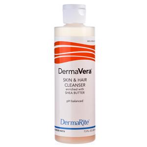 DermaVera skin and hair cleanser bottle with shea butter, pH balanced, for gentle cleansing
