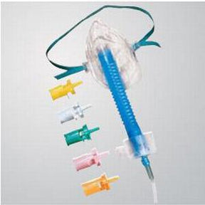 Oxygen mask with adjustable colored valves for respiratory therapy and medical use