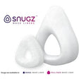White knit Snugz mask liners for nasal and full-face CPAP masks on white background.