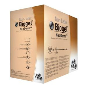 Biogel NeoDerm non-latex synthetic surgical gloves box, medical supplies packaging