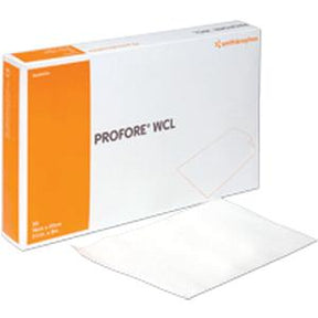 Box of PROFORE WCL wound contact layer dressing with a single sterile dressing sheet displayed
