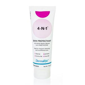 DermaRite 4-N-1 skin protectant cream tube for cleansing and moisturizing care