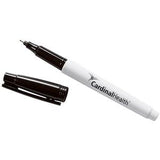Black fine tip medical marker with removable cap, white barrel labeled Cardinal Health