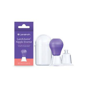 Lansinoh LatchAssist Nipple Everter breastfeeding aid with packaging and accessories