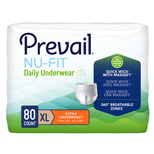 Prevail Nu-fit Underwear, X-large (58 In - 68 In)