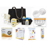 Electric breast pump solution set with bottles, cooler bag, storage bags, and accessories.