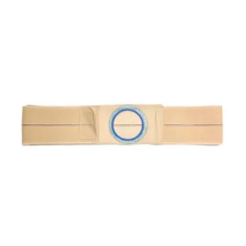 Beige flat panel support belt with center opening for medical waist support