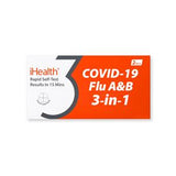 Ihealth Covid-19/flu A&b 3-in-1 Antigen Rapid Test, Results In 15 Minutes, Fda Authorized Otc Flu And Covid Home Test, With Non-invasive Nasal Swab, Easy To Use & No Discomfort (1 Pack, 2 Tests Total)