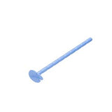 Blue plastic medical device with round head, isolated on white background