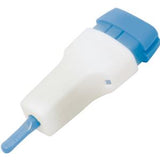 Safety lancet medical supply with white body and blue cap for blood sampling