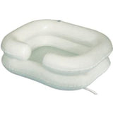 Inflatable bedside shampoo basin for home medical care, white rectangular design