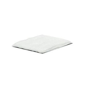 Sterile white medical gauze pad for wound care on a plain background
