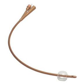 latex Foley catheter with balloon tip for urinary drainage