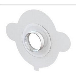 Adhesive ostomy barrier ring with central opening for medical supply use