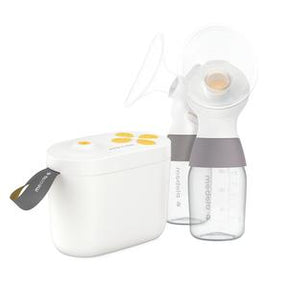 Electric breast pump with milk storage bottle and portable carrying case for home medical use