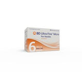 BD Ultra-Fine Micro pen needles 6mm box on white background, medical supply product