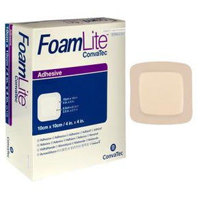 ConvaTec FoamLite adhesive medical dressing with product box and bandage pad