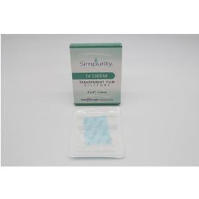 Simpurity IV-Derm transparent film dressing and packaging for medical use