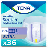 TENA ProSkin Stretch Ultra Incontinence Brief, Heavy Absorbency, Unisex, Medium/Regular, 33" - 52"