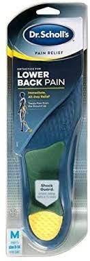 Dr. Scholl's pain relief insole for lower back pain in clear retail packaging