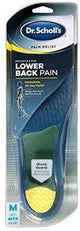 Dr. Scholl's pain relief insole for lower back pain in clear retail packaging