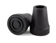Black rubber cane tips for walking aids, mobility accessory for stability