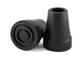 Black rubber cane tips for walking aids, mobility accessory for stability