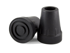 Black rubber cane tips for walking aids, mobility accessory for stability