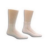 Pair of white crew socks for medical and diabetic foot care support