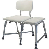 Adjustable transfer bench with backrest and non-slip legs for bathroom safety