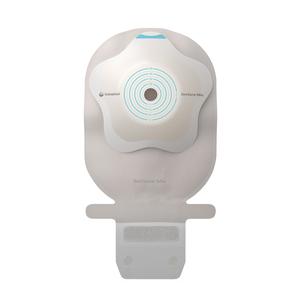 Medical ostomy pouch with adhesive barrier for stoma care, neutral background