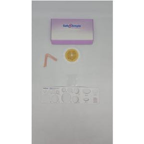 Ostomy barrier ring and medical supplies kit with Safe n Simple box, tube, and adhesive seals