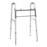 Lightweight aluminum folding walker with adjustable legs for mobility support