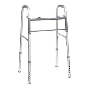 Lightweight aluminum folding walker with adjustable legs for mobility support