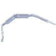 White metal support bracket with screw holes for medical equipment installation