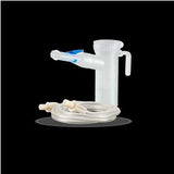 Portable medical urinal with handle and hose, essential home health care supply on black background