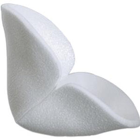 White foam wedge cushion with curved design for medical support