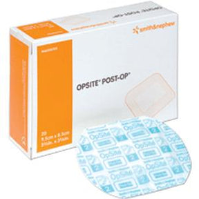Opsite Post-Op sterile wound dressing box and individual transparent adhesive bandage