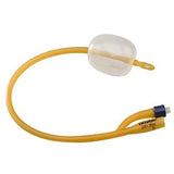 Latex Foley catheter with inflatable retention balloon, essential medical supply