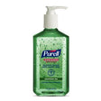 Purell Advanced soothing gel hand sanitizer bottle with pump, green gel, white background