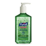 Purell Advanced soothing gel hand sanitizer bottle with pump, green gel, white background