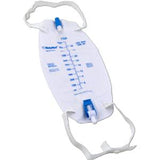 Medical leg drainage bag with graduated measurement markings and adjustable straps